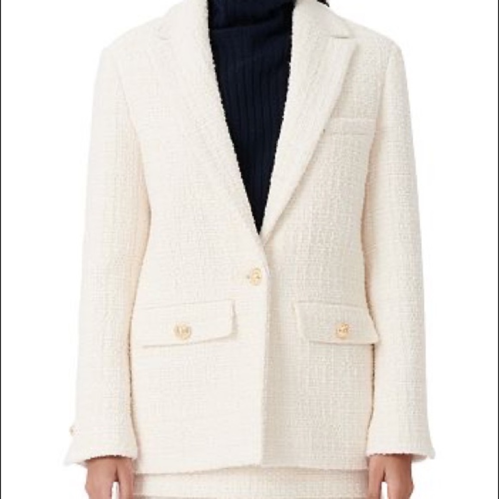 Maje Vandra Tweed Blazer Cream. EUR size 38.